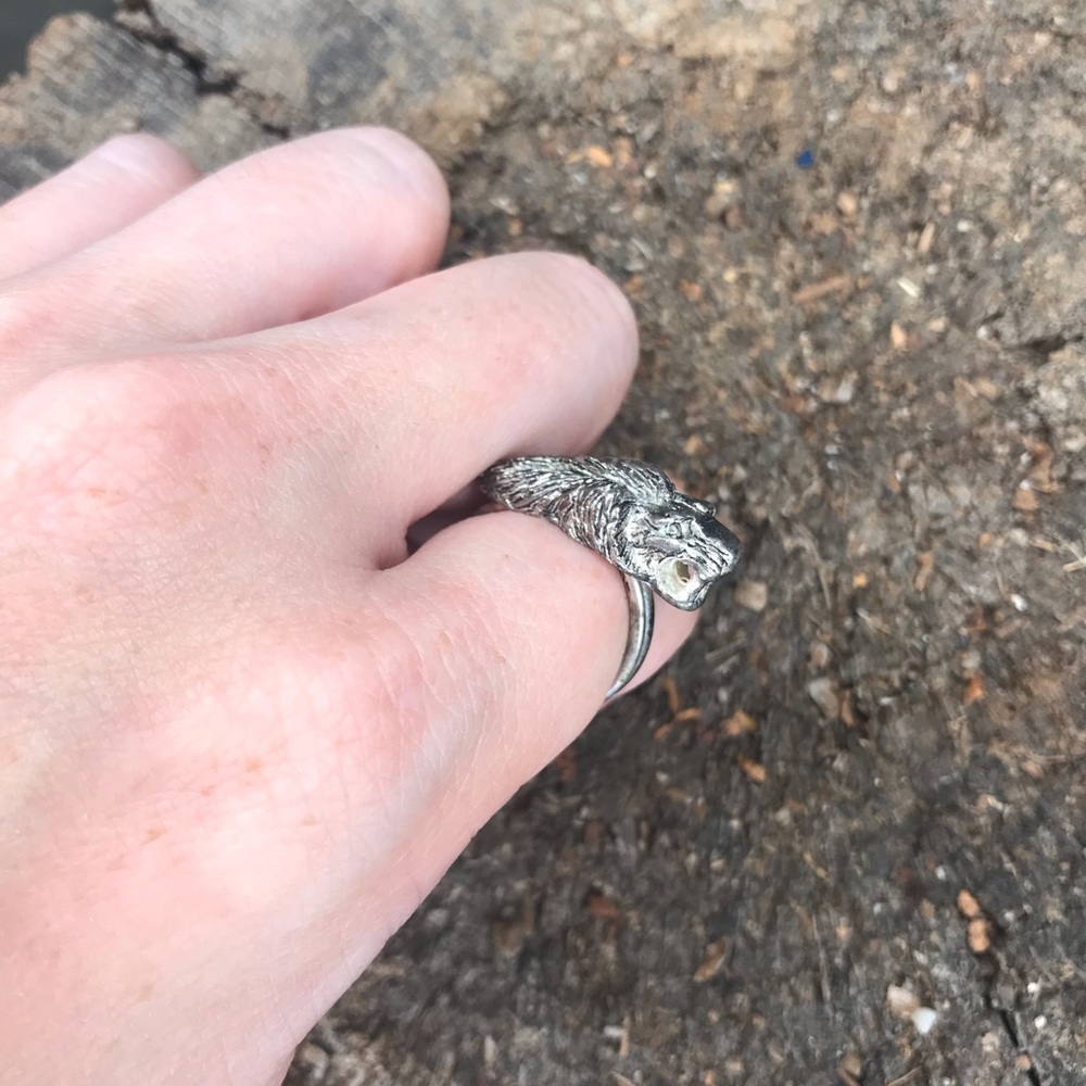 Vintage saber tooth tiger ring - Picture 2 of 7